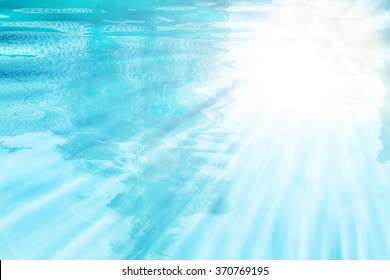 Blasting light over water pool for background design