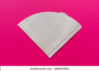 Bleached paper coffee filter isolated on a colored pink magenta background. Alternative brewing pour over coffee. Minimalistic abstract background - Shutterstock ID 1848919051