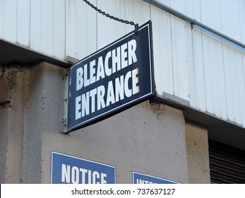Bleacher Entrance Sign Marks The Entrance To The Area At The Old Yankee Stadium