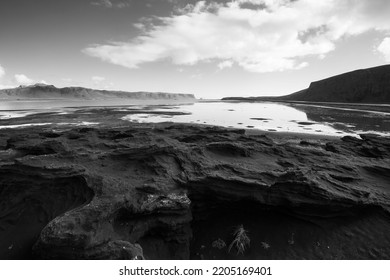 Bleak Landscape Of Reynisdrangar In Iceland