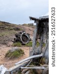 Bleaklow crash site, Peak District. Features the wreckage of a USAF B-29 Superfortress from 1948. A poignant memorial in a rugged, windswept landscape, popular with hikers and history enthusiasts.