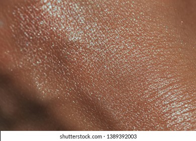 Blended Liquid Highlighter On Skin Surface.