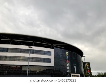 Bletchley / UK - June 7, 2019: Stadium MK, Home Of The MK Dons, In Bletchley On A Cloudy Day.