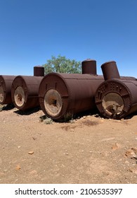 Blinmans Mine Water Storage Tanks Used For Copper Mining. Located At The Top Of The Blinman Mine. South Australia.