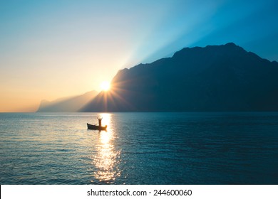 Blissed Man exulted under amazing view - Powered by Shutterstock