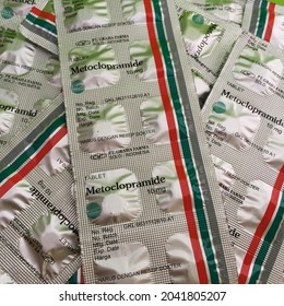 Blitar, Indonesia - September 15, 2021 : Metoclopramide Is A Drug Used To Relieve Nausea And Vomiting That Can Be Caused By Acid Reflux Disease, A Side Effect Of Surgical Procedures, Chemotherapy 