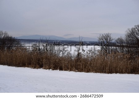 Blithewood Manor and Hudson River View in Winter, Bard College, New York
