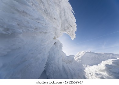 A Blizzard. Snow Wave Blown By A Wind