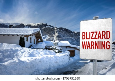 Blizzard Warning Road Sign Message