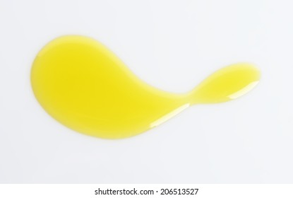 Blob Of Olive Oil On White Background