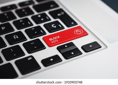 Block Ads Key On Laptop Keyboard