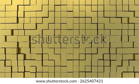 Block cube gold 3d background