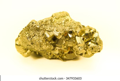 Block Of Gold Rock Isolated On White