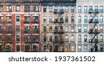 Block of historic apartment buildings on Eldridge street in the Lower East Side neighborhood of Manhattan in New York City NYC