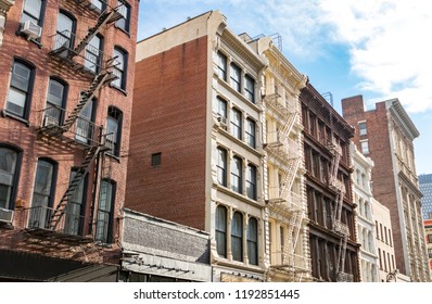 Block Of Historic Buildings On Broadway In Soho New York City