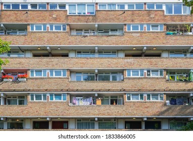 A Block Of Housing Apartments In New Orleans Walk Estate, North London