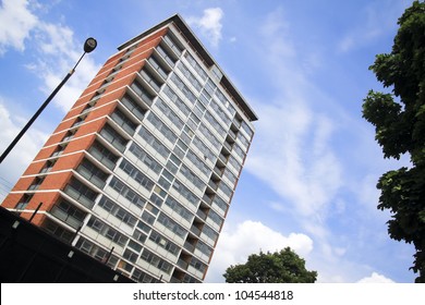 Block Of Old Council Flats In London England