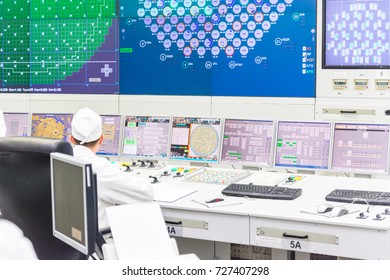 Block reactor control board in the Engine Room for Steam Turbines of the Kursk Nuclear Power Plant