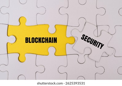 BLOCKCHAIN SECURITY word alphabet letters on puzzle