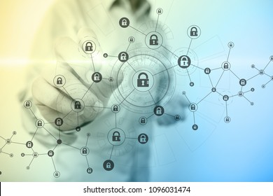 Blockchain Technology Abstract Background. Cryptocurrency, Encrypted Data, Cyber Security. 