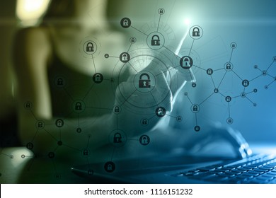 Blockchain Technology Abstract Background. Cryptocurrency, Encrypted Data, Cyber Security.