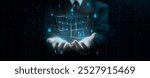 Blockchain Technology Concept, Businessman showing Decentralized Global Networking, Secure Transactions, Transparency, Efficiency. Innovating Smart Solutions from Digital Technology.