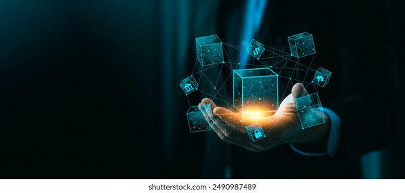 Blockchain Technology Concept, Revolutionizing Industries, Exploring the Boundless Potential of Blockchain Technology for Secure, Decentralized Transactions and Immutable Digital Data Management
