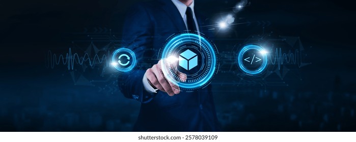 Blockchain technology, cryptographic protocols, smart contracts, businessman touch of blockchain icon Data exchange on digital network connection, cryptocurrency networks.
 - Powered by Shutterstock - Get 15% off with code: PIKWIZARD15