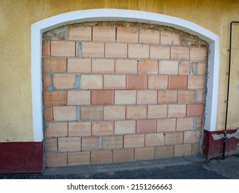 Blocked Up With Bricks Garage Door 