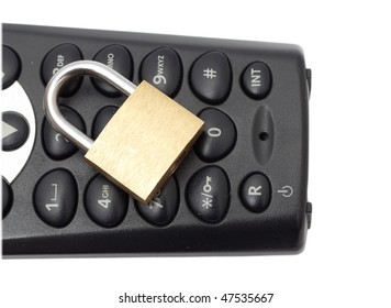 Blocked Phone With A Chain And Lock