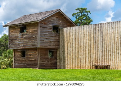 A blockhouse fortification at Fort King National Historic Landmark - Ocala, Florida, USA