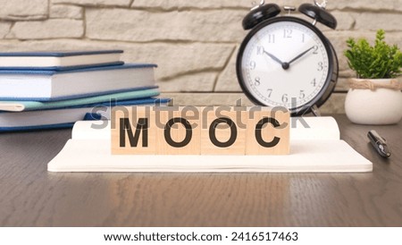 blocks forming the word MOOC create a visual representation of Massive Open Online Courses