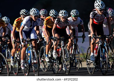 BLOEMFONTEIN, SOUTH AFRICA -NOVEMBER 7: A Group Of Cyclists In Action During The Annual OFM Classic Cycle Race On November 7, 2010 In Bloemfontein, South Africa.