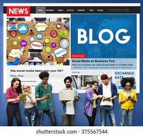 Blog Blogging Homepage Social Media Network Concept