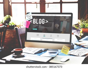 Blog Blogging Homepage Social Media Network Concept