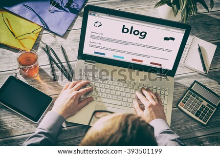Blog Weblog Media Digital Social Dictionary Online Concept - Stock Image