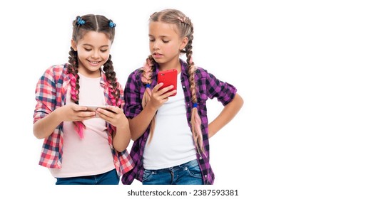 blogging. school children chatting. two girls chatting on phone. girls children engaged in lively conversations. chatting school girls sharing stories and laughter. texting in school chat - Powered by Shutterstock