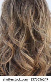 Blond, Balayage Close Up, Curly Long Hair