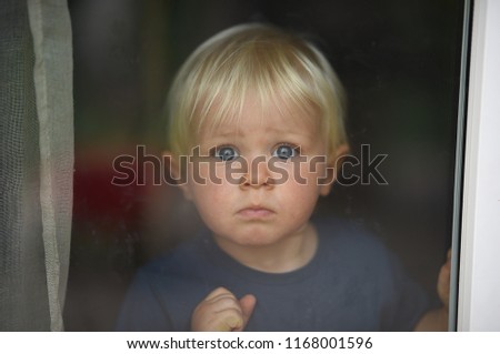 Similar – Small child with long blond hair