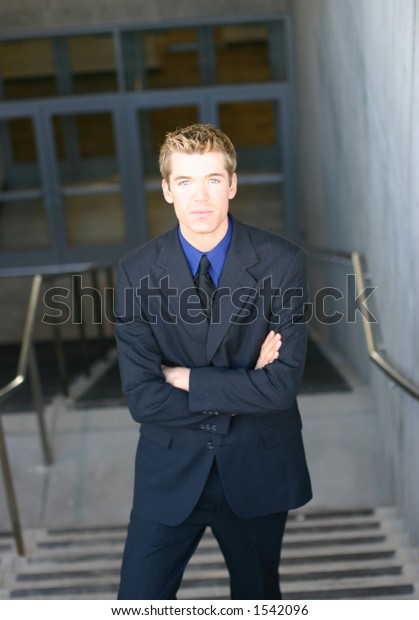 Blond Hair Blue Eye Business Man Stockfoto Jetzt Bearbeiten