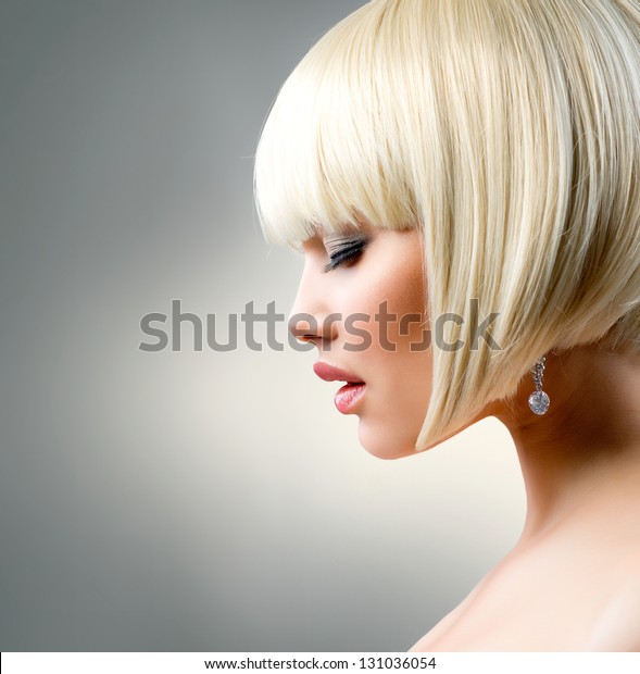 Blond Hair Haircut Beautiful Girl Healthy Stock Photo Edit