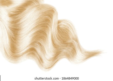Blond shiny hair on white background, isolated - Shutterstock ID 1864849000