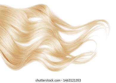 Blond Wavy Hair Isolated On White Background