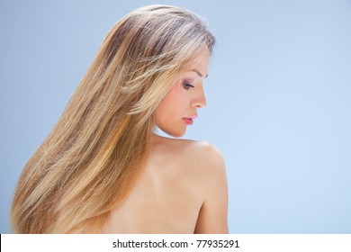 Blond Woman Beauty  Portrait, Profile,  Studio Shot