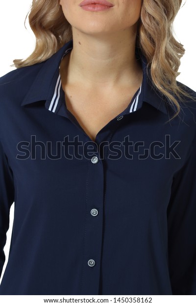 blue formal blouse