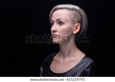 shaved blonde close up Shaved blonde close up