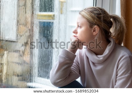Similar – Image, Stock Photo Woman gazing into the distance