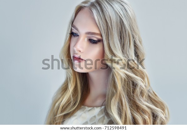 Blonde Fashion Girl Long Shiny Curly Stock Image Download Now
