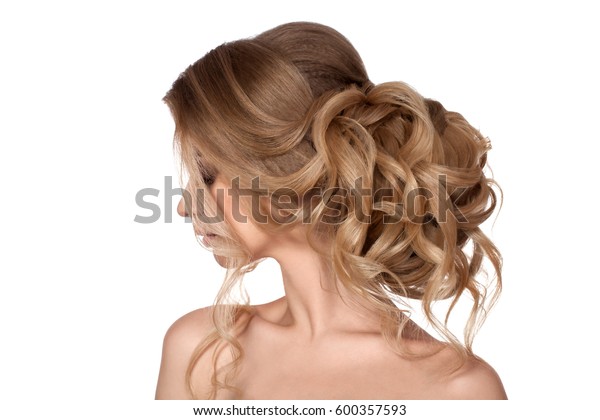 Blonde Girl Curly Hair Haircut Smooth Stock Photo Edit Now 600357593