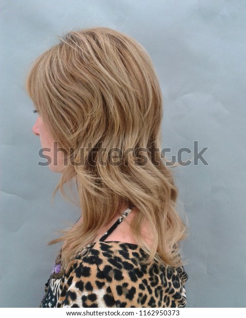 Blonde Girl Haircut Medium Length Hair Stock Photo Edit Now